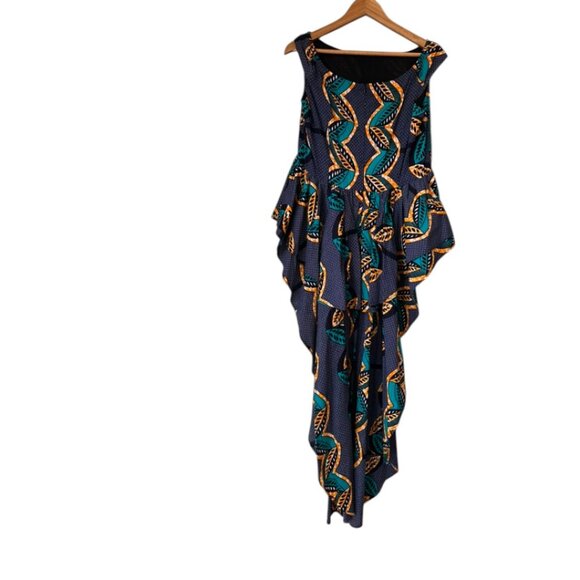 Binta Real Wax African Print Peplum Hi-Low Top | Size 2XL | New - Picture 6 of 9